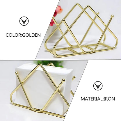 Gold Napkin Holder for Dining Table – Stable Base Tissue Organizer for Kitchen, Office & Restaurant Use